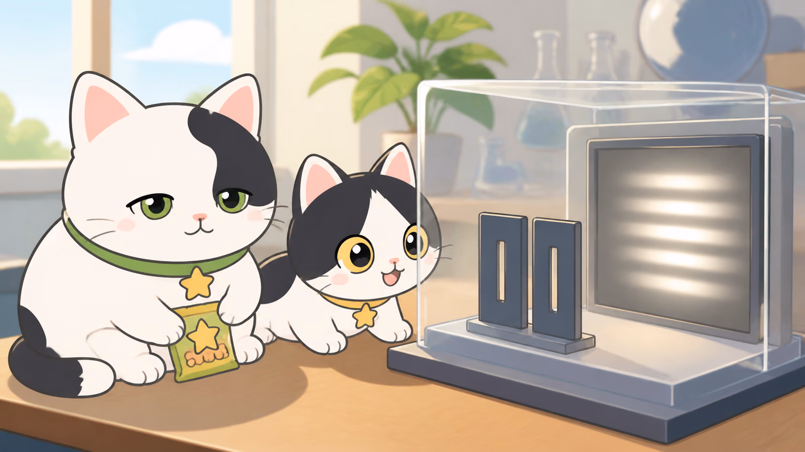 光は波? それとも、つぶ?(1つずつ届くのに、たくさん集まると波のしま)