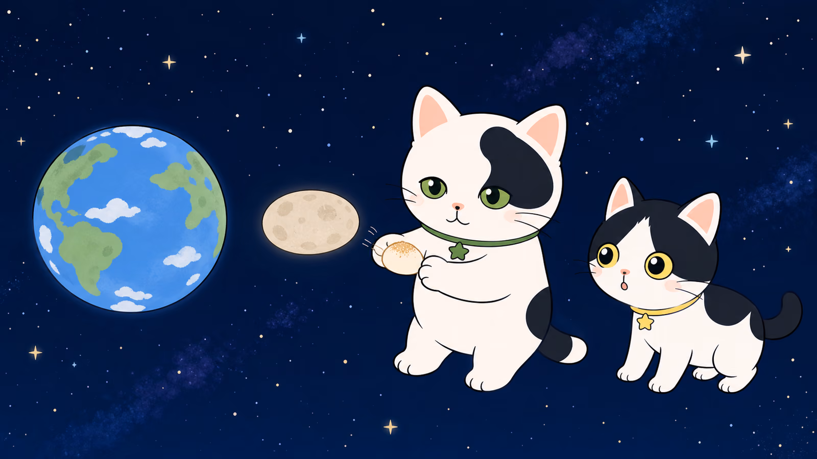 月はどうしていつも同じ顔なの?(地球の引っぱる力が、回る速さをそろえた)
